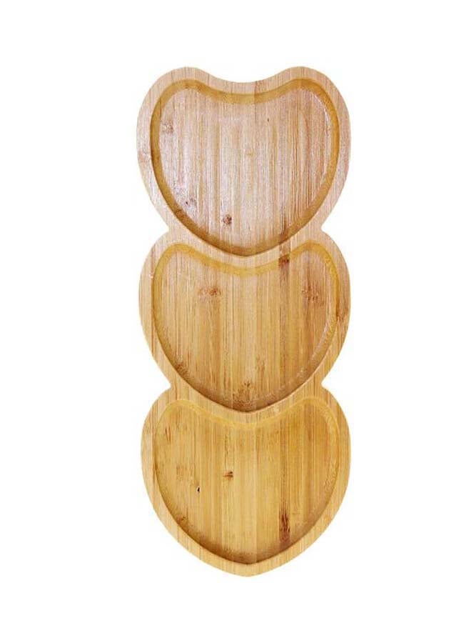 Liying 3 Slot Bamboo Tray Brown 2x14x34centimeter - Image 1