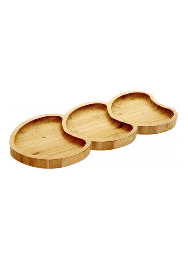 Liying 3 Slot Bamboo Tray Brown 2x14x34centimeter - Image 2