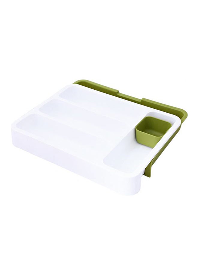 Liying Expandable Plastic Cutlery Storage Tray And Organiser Green 6x28x36cm - Image 2