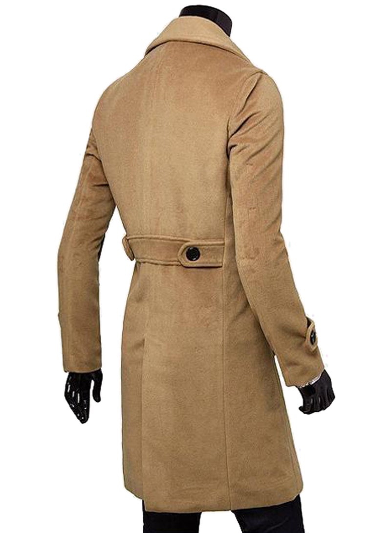 Generic - Long Trench Woolen Coat Brown - Image 1