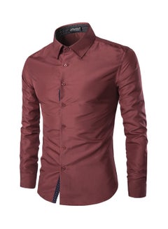 Button Detailed Long Sleeve Shirt Burgundy