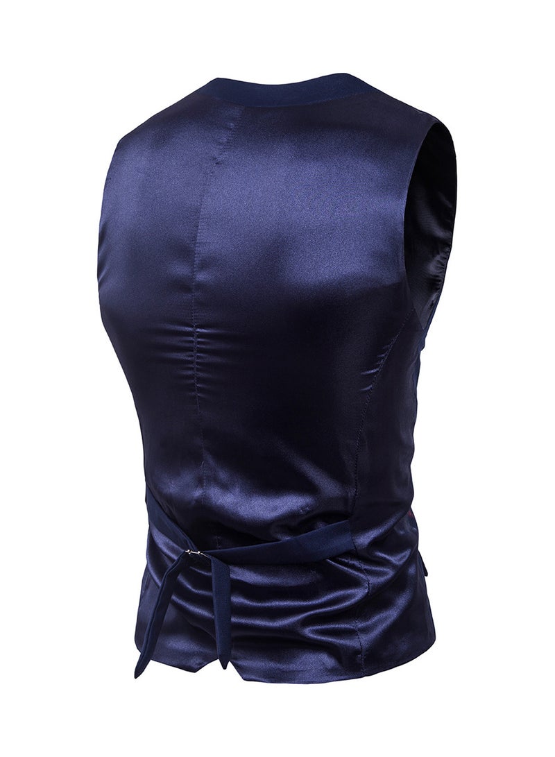 Generic - Solid Sleeveless Business Waistcoat Navy - Image 1