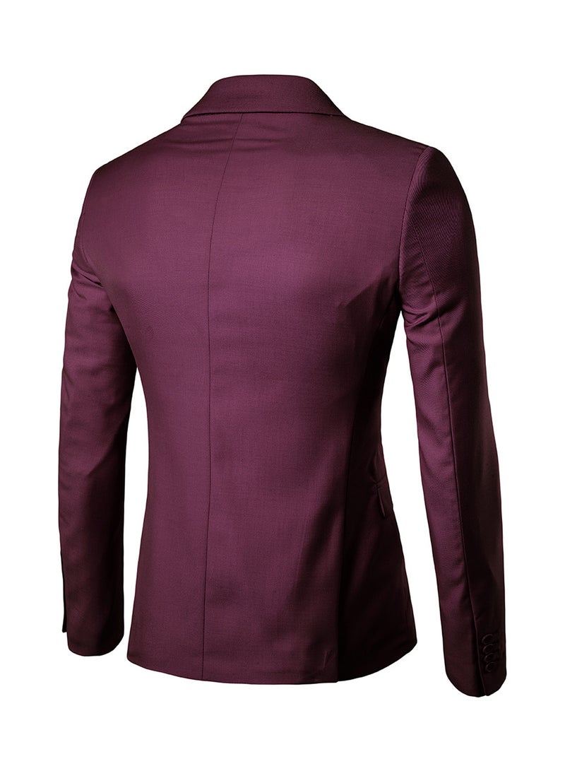 One Button Casual Blazer Purple  - Image 2