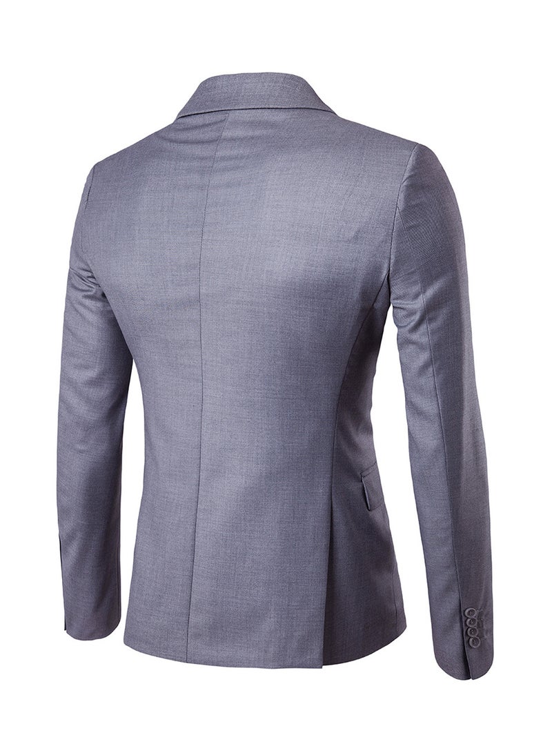 One Button Casual Blazer Grey  - Image 2