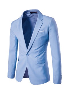 One Button Casual Blazer Blue