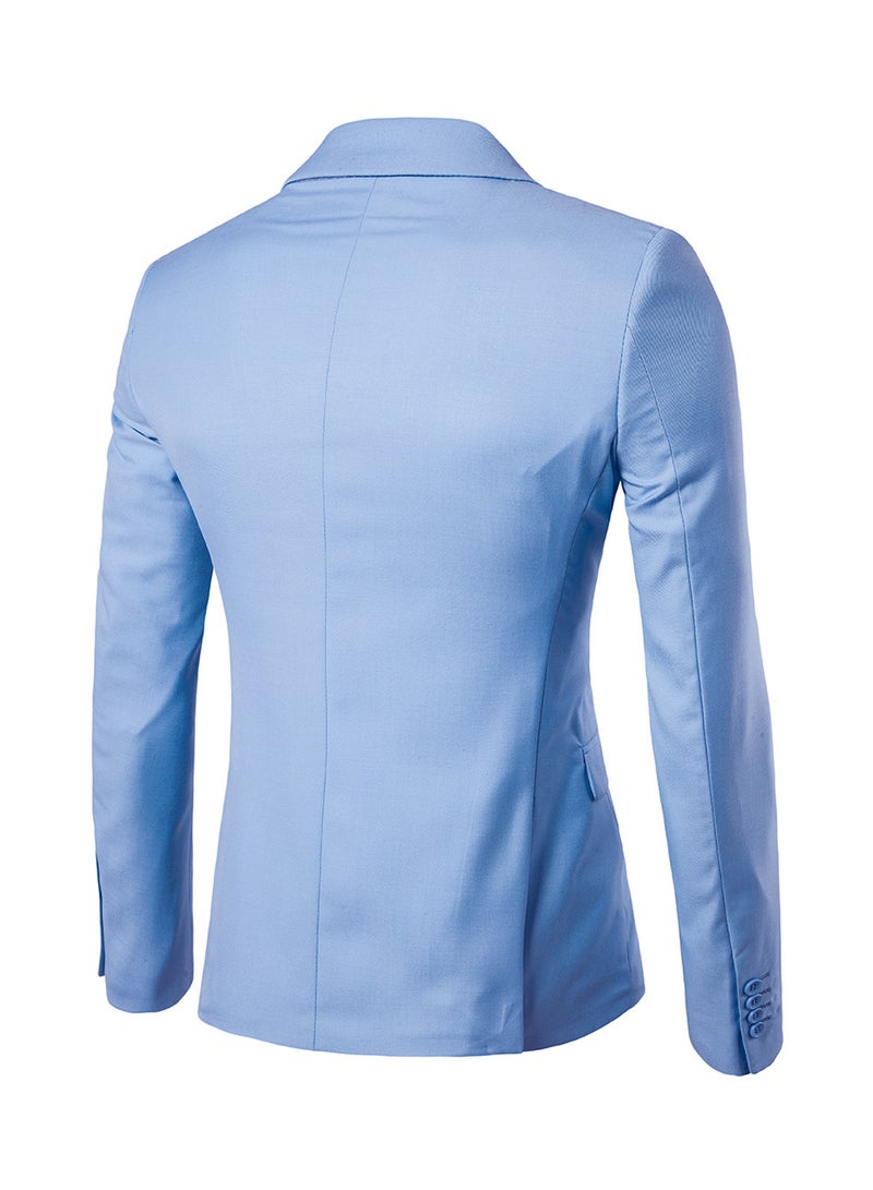 Generic - One Button Casual Blazer Blue - Image 1