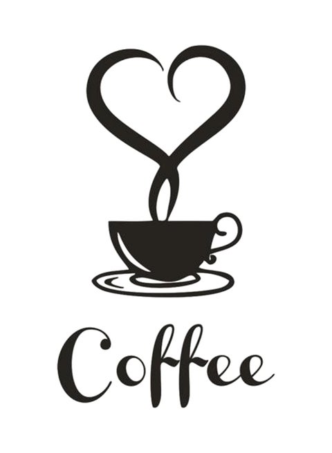 DIY Coffee Mug Wall Sticker Black 20x12.5cm