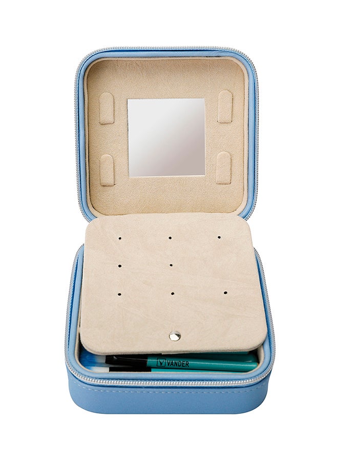 Mirror Jewelry Box With 5 Small Brushes 