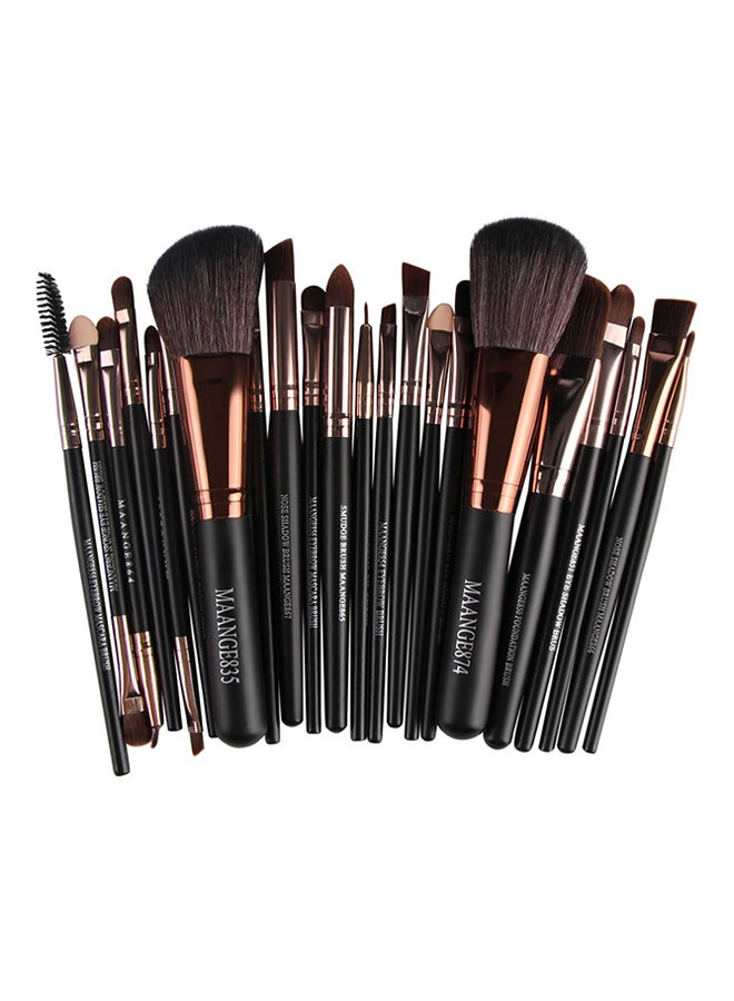 مانجي طقم فرش مكياج من 22 قطعة طراز 2141204 اسود/ذهبي وردي - Image 2