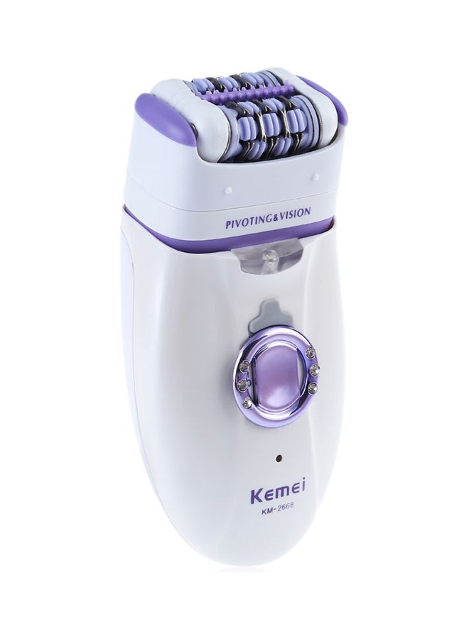Kemei 2 In 1 Electric Epilator KM-2668 White/Purple - Image 3
