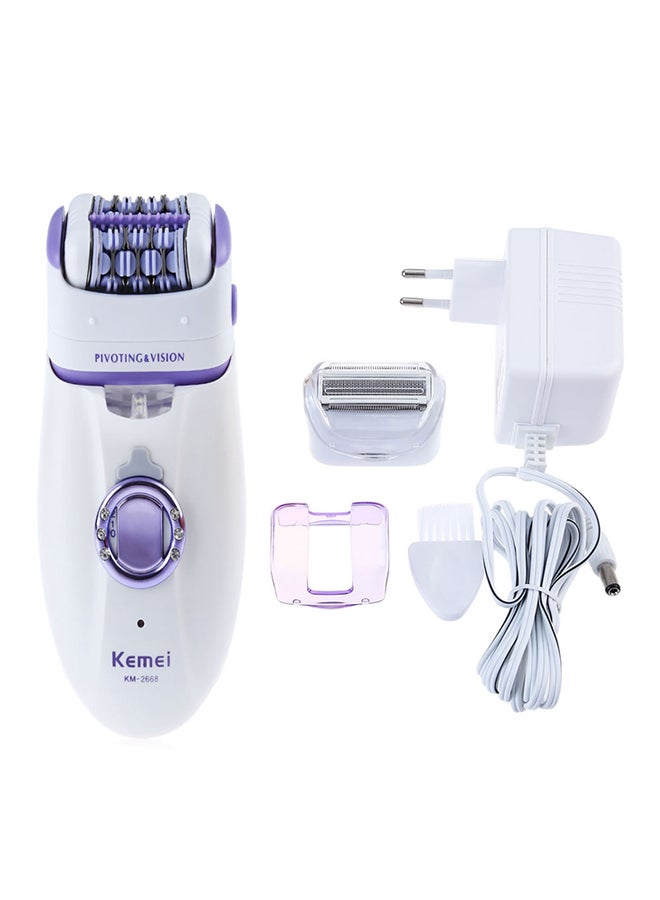 Kemei 2 In 1 Electric Epilator KM-2668 White/Purple - Image 5