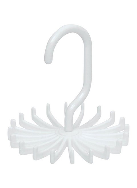 20-Piece Hooks Rotating Tie Scarf Hanger White 11x12cm