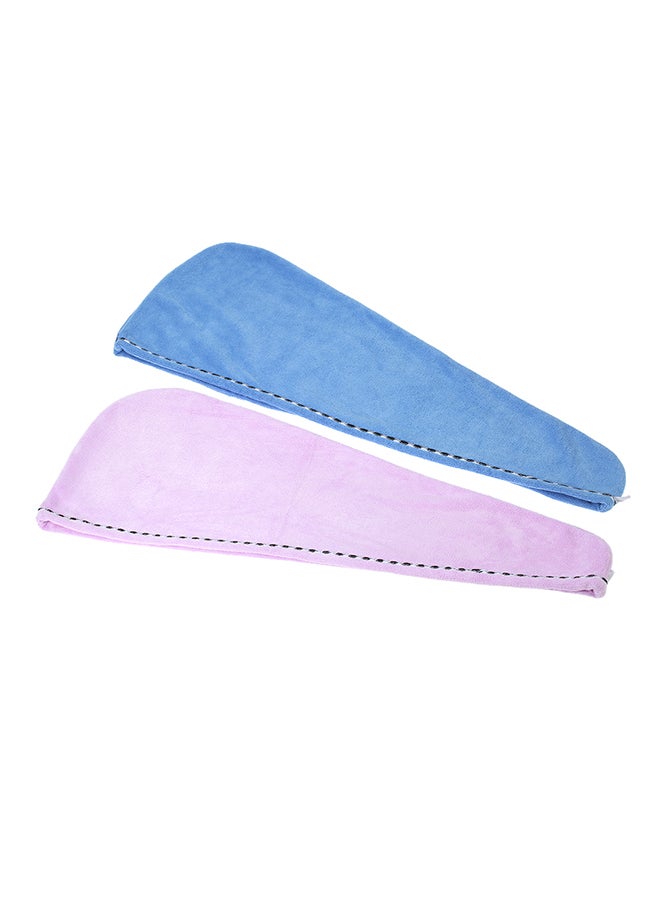 Htovila Pack of 2 Hair Towel Set Blue/Pink  - Image 1