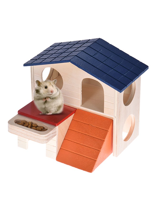 كارنو بيت لعب خشبي للهمستر بيج/أزرق/برتقالي - Image 2