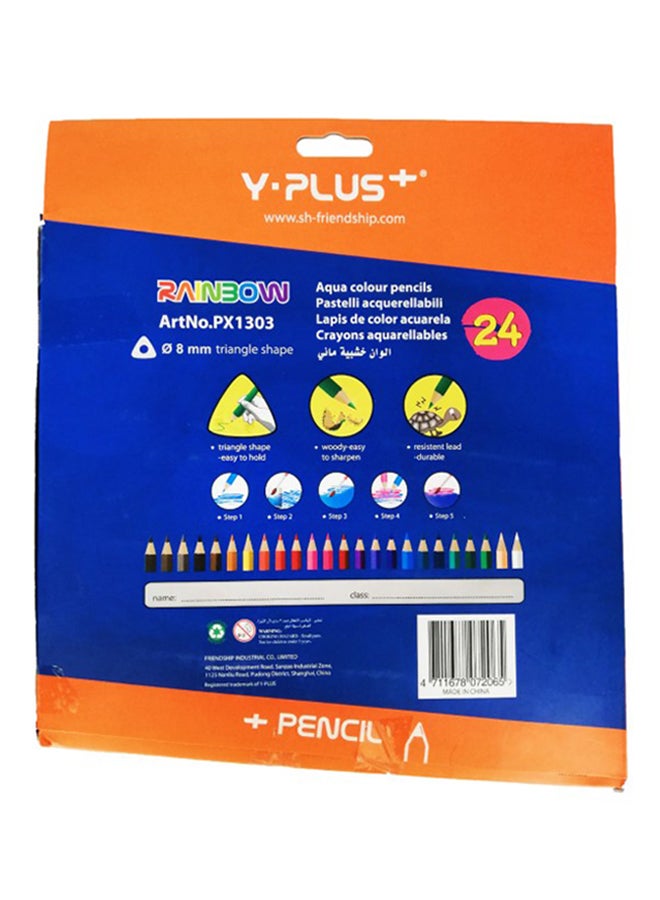 Y-Plus 24-Piece Aqua Coloured Pencil Set Multicolour - Image 2