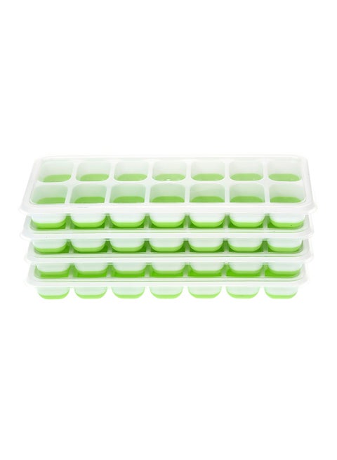 4-Piece Ice Cube Tray Green 89grams