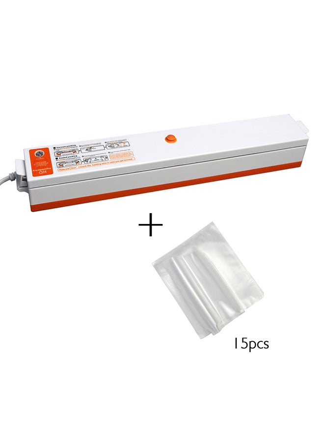 Everrich Vacuum Sealer With 15 Piece Pouch FR-E2 White/Orange  - Image 1