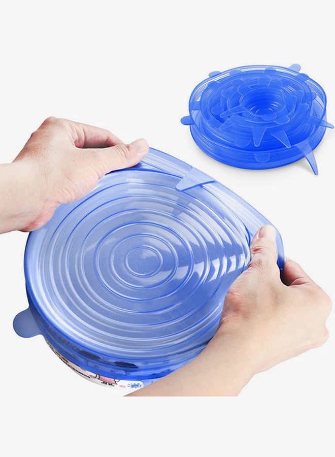 Everrich - 6-Piece Stretchable Tear Resistant Silicone Lids Blue 6-Piecegrams - Image 1