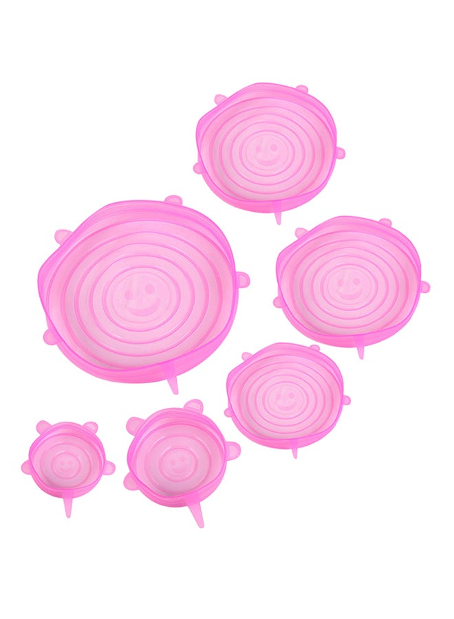 Everrich 6-Piece Stretchable Silicone Lids Pink 155grams - Image 1