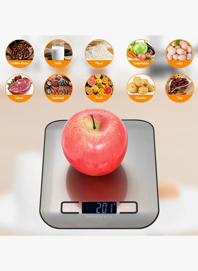 Everrich Electric Kitchen Scale Black/Silver 5kg  - Image 4