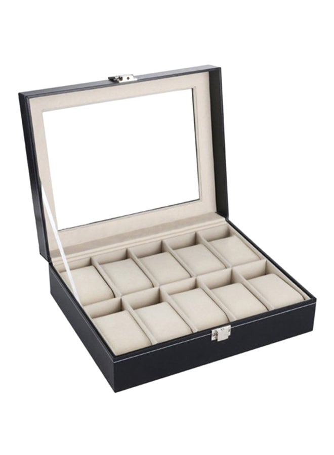 10-Compartment Window Watch Box - Image 1