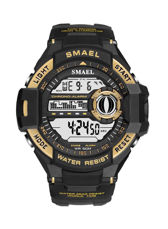 ساعة يد رقمية مقاومة للماء بسوار مطاطي طراز 1516B unisex