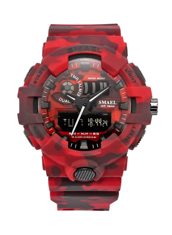 Water Resistant Plastic Analog+Digital Watch 8001C