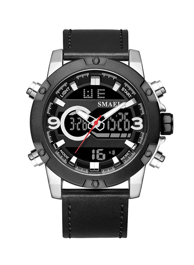 SMAEL Water Resistant Leather Analog+Digital Watch 1320 
