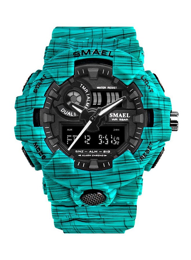 Water Resistant Silicone Analog+Digital Watch 8001