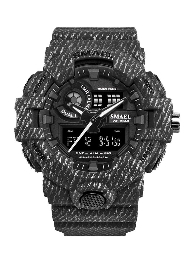 unisex Water Resistant Silicone Analog+Digital Watch 8001