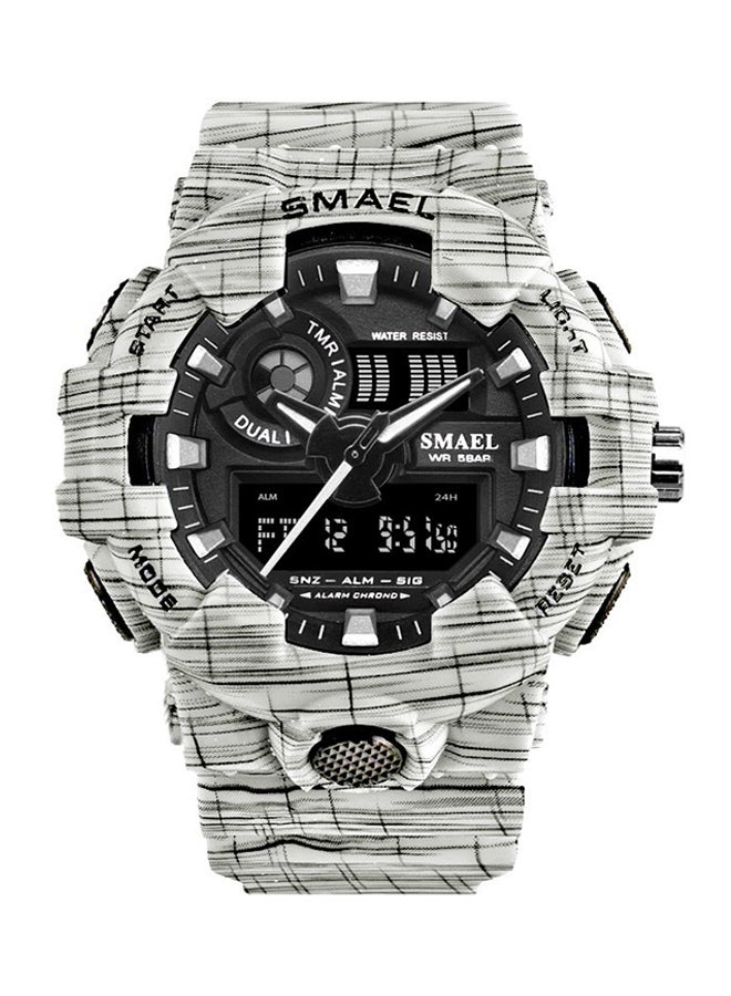 unisex Water Resistant Silicone Analog+Digital Watch 8001