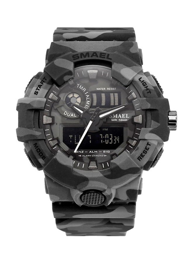 unisex Water Resistant Silicone Analog+Digital Watch 8001