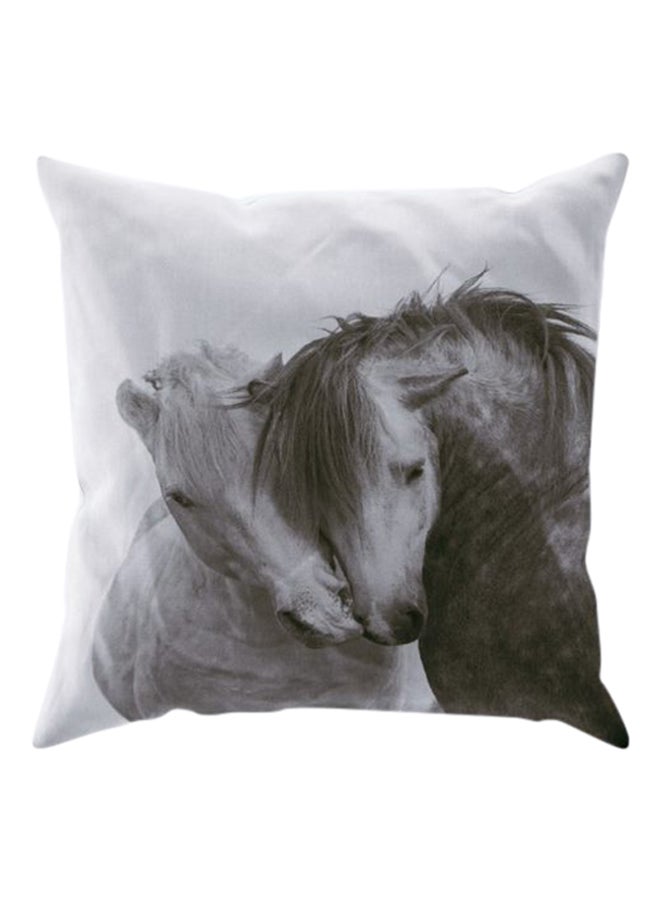 لوحة غطاء وسادة بطبعة أحصنة أسود/أبيض 40X40Ø³Ù†ØªÙŠÙ…ØªØ±