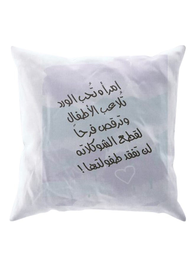 غطاء وسادة مطبوع وردي / أبيض / أسود 40 x 40سم