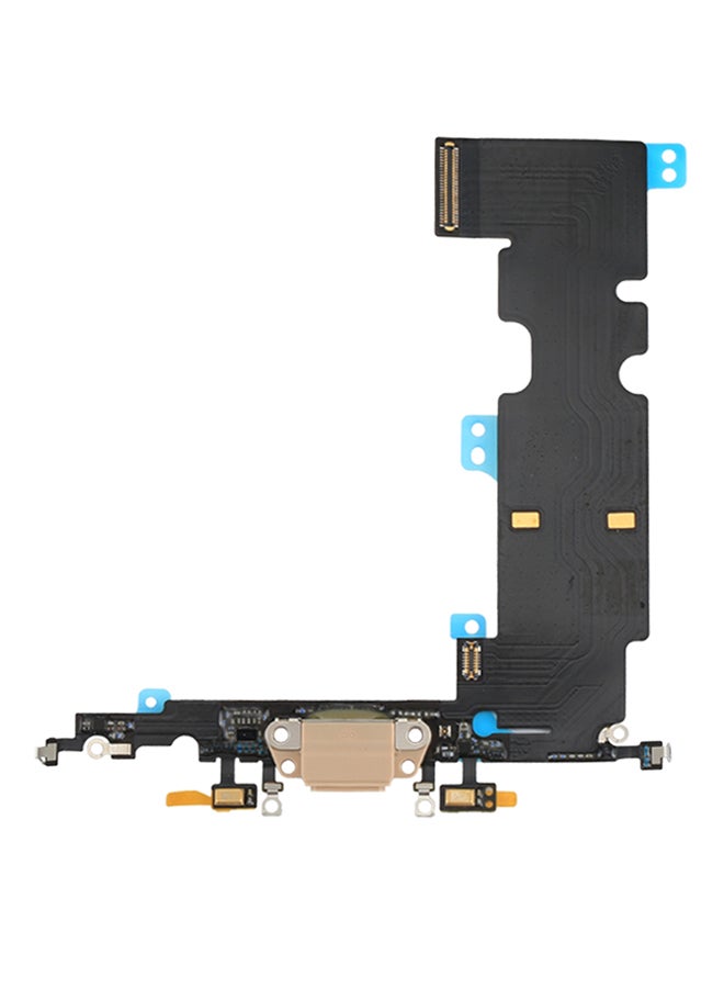 كابل مرن لمنفذ شحن لهاتف أبل آيفون 8 بلس أسود/أزرق/أصفر - Image 1