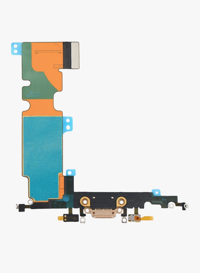 كابل مرن لمنفذ شحن لهاتف أبل آيفون 8 بلس أسود/أزرق/أصفر - Image 2