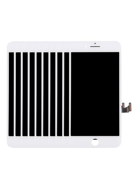10-Piece LCD Screen With Digitizer Full Assembly For Apple iPhone 7 Plus White/Clear