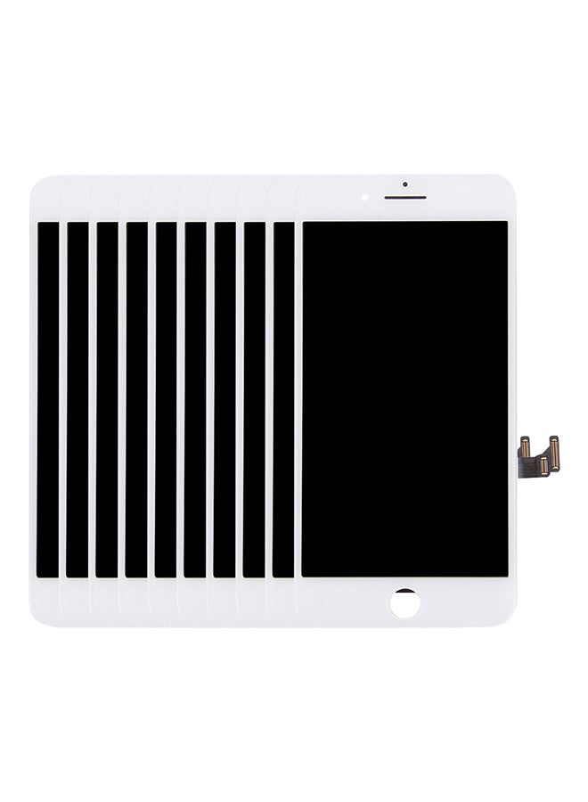 Generic - 10-Piece LCD Screen With Digitizer Full Assembly For Apple iPhone 7 Plus White/Clear - Image 1