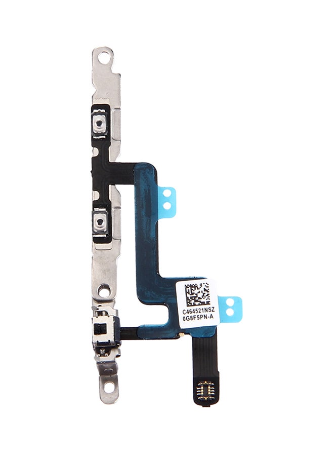 Volume Button And Mute Switch Flex Cable With Brackets For Apple iPhone 6 Silver/Black - Image 1