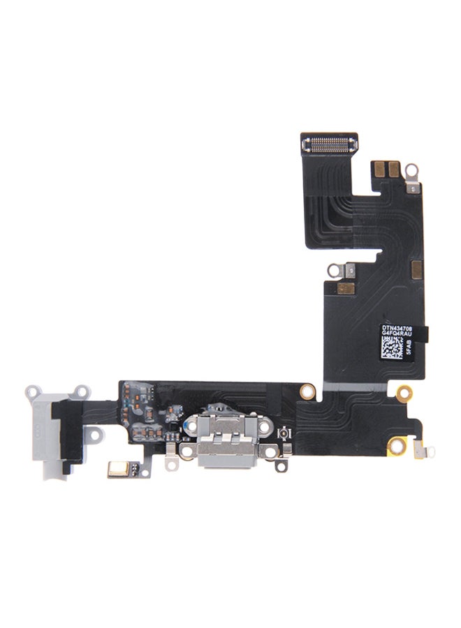 موصل منفذ شحن مرن ومعزول لهواتف أبل آيفون 6 بلس أسود/فضي - Image 1