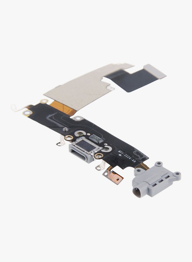 موصل منفذ شحن مرن ومعزول لهواتف أبل آيفون 6 بلس أسود/فضي - Image 2