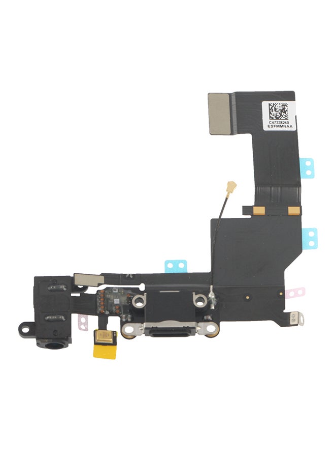 Generic - Charging And Headphone Jack Flex Cable For Apple iPhone 5S Black - Image 1