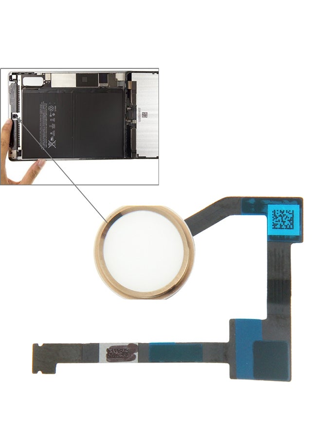 Flex Home Button For Apple iPad Air 2/6 Black/Gold - Image 1