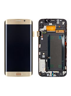 شاشة LCD مع لوحة لمس وإطار لهواتف سامسونج جالاكسي S6 إيدج بلس/G928F ذهبي