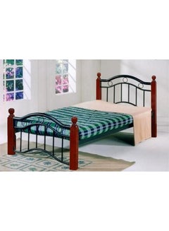 Galaxy Design Metal And Wood Bed With Wenge Legs Mahogany 190x90x15cm 