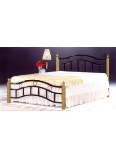 Galaxy Design Wooden Steel Bed Brown 190x20x180centimeter 
