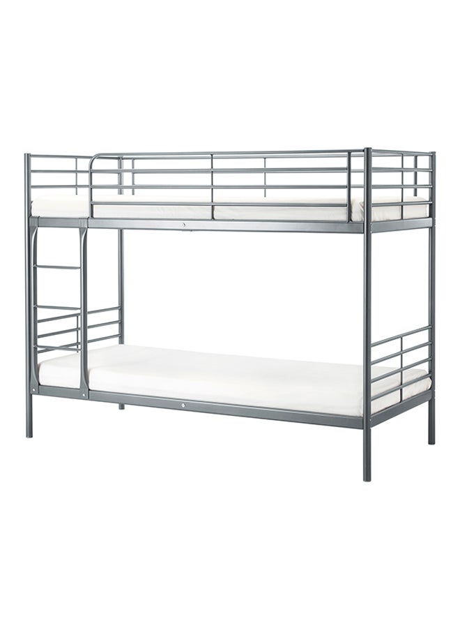 Galaxy Design Single Bunk Bed With Mattress Silver - Image 1