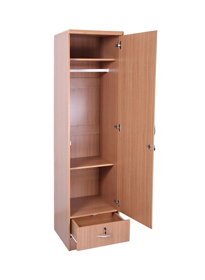 AFT - One Door Wooden Cupboard Beige 190x50x50centimeter - Image 1