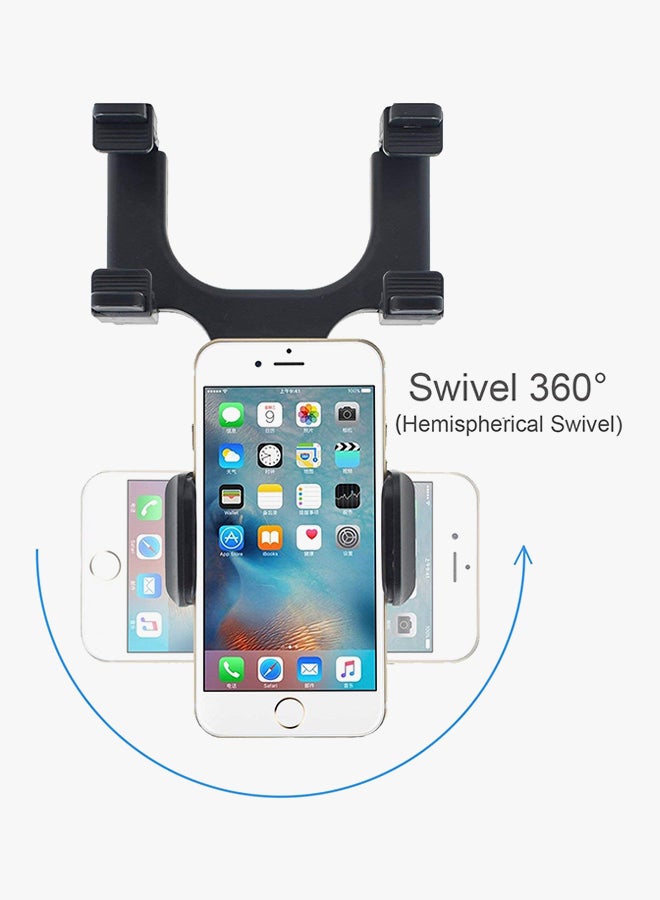 Car Rear-View Mirror Phone Mount Black - Image 2
