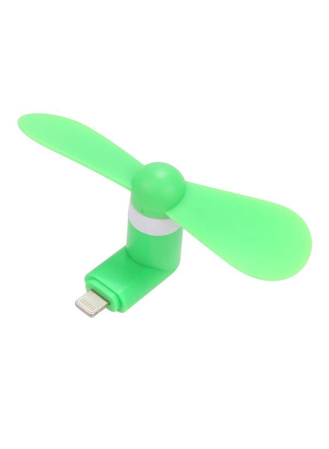 Mini USB Fan For Apple Phone Green 10x7x3centimeter